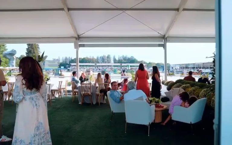 Guests in the hospitality lounge at CSI Greenwich