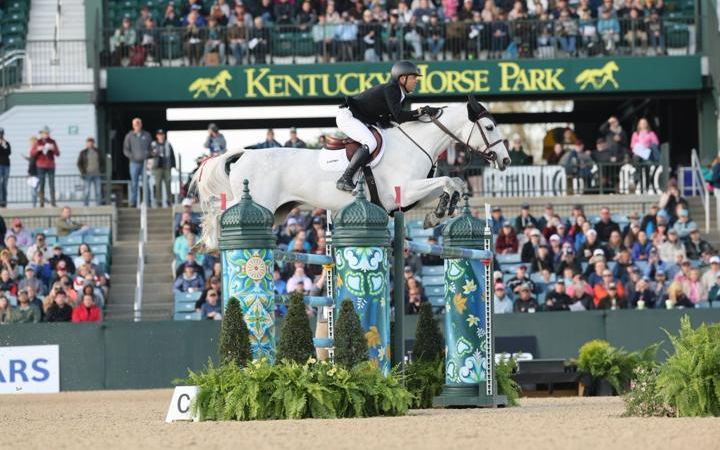 A full Rolex Stadium during a jump-off at the Kentucky Horse Park