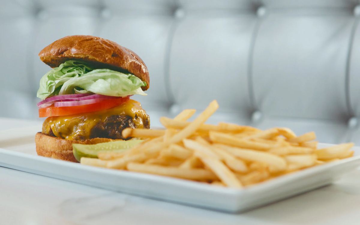 Burger and fries at The Fix on El Paseo