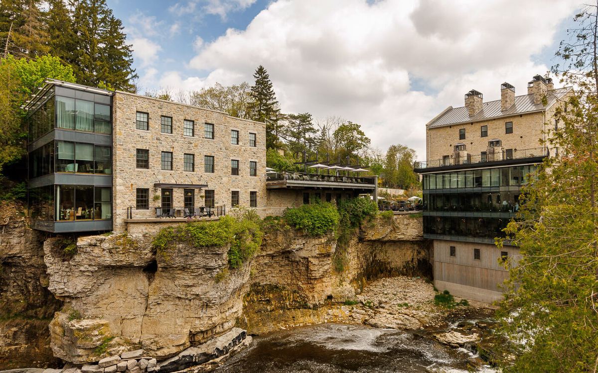 Elora Mill Hotel & Spa above the Grand River gorge